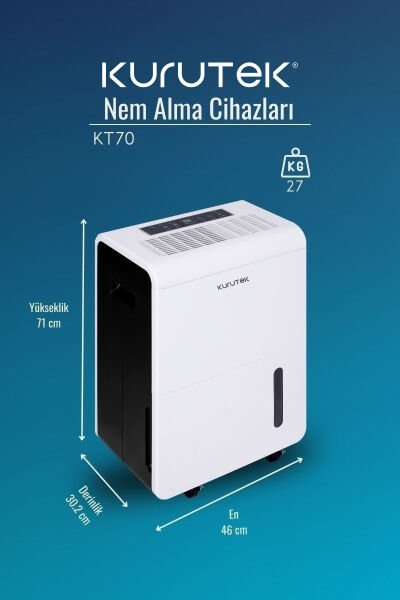 KT70 (Wi-Fi + ION) Nem Alma ve Hava Temizleme Cihazı Standart Garanti
