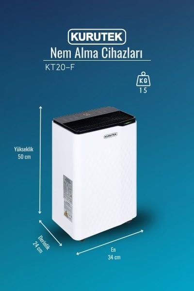 OUTLET KT20-F Ev Tipi Nem Alma ve Hava Temizleme Cihazı (Filtresiz)