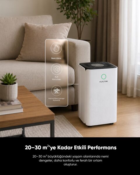 KT10 (Wi-Fi + ION) Nem Alma ve Hava Temizleme Cihazı Standart Garanti