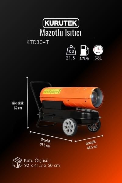 Kurutek KTD30-T Bacasız Mazotlu Isıtıcı