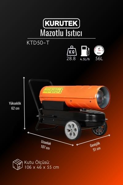 Kurutek KTD50-T Bacasız Mazotlu Isıtıcı