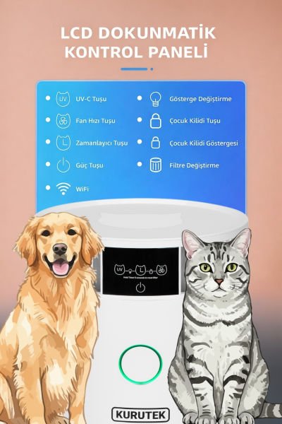 PHT30 (Wi-Fi + UV-C PetCare + HEPA + Carbon) Akıllı Pet Hava Temizleme Cihazı