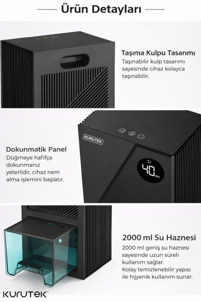KT2-A Mini Nem Giderici (Dolap & Banyo Tipi) Standart Garanti