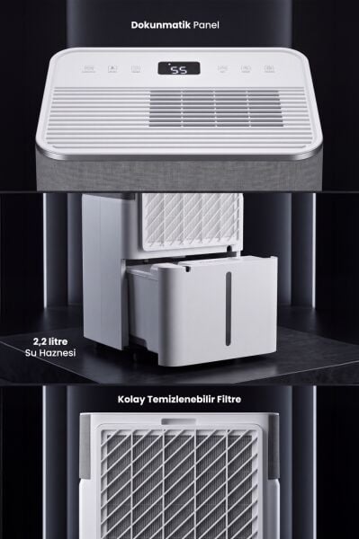 KT16 (Wi-Fi + ION + HEPA) Nem Alma ve Hava Temizleme Cihazı Standart Garanti