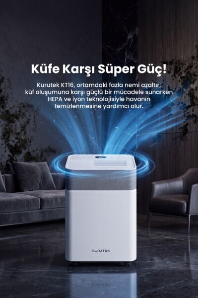 KT16 (Wi-Fi + ION + HEPA) Nem Alma ve Hava Temizleme Cihazı Standart Garanti