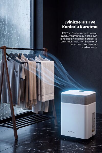KT16 (Wi-Fi + ION + HEPA) Nem Alma ve Hava Temizleme Cihazı Standart Garanti