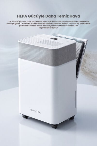 KT16 (Wi-Fi + ION + HEPA) Nem Alma ve Hava Temizleme Cihazı Standart Garanti