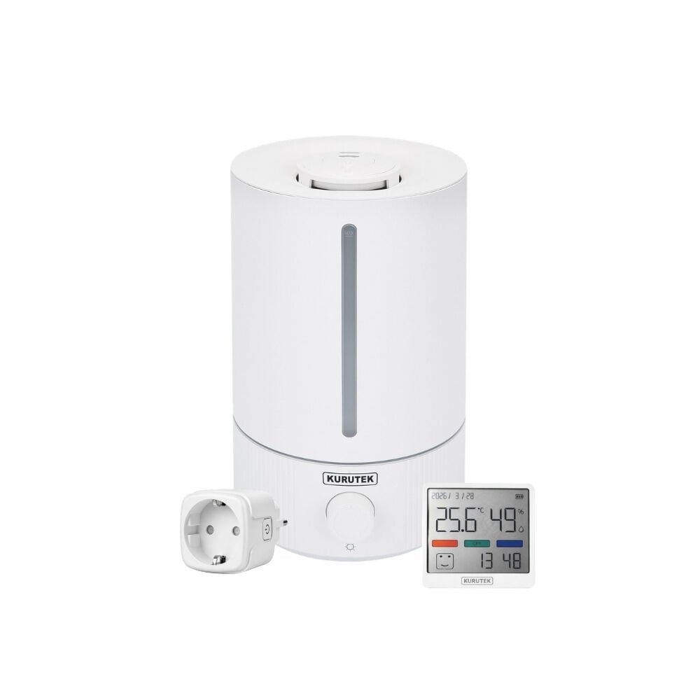 KN5 - 5 L Ultrasonik Hava Nemlendirici + MBS-16 Nem ve Sıcaklık Ölçer Termometre + Akıllı Priz WiFi 16A 3680W