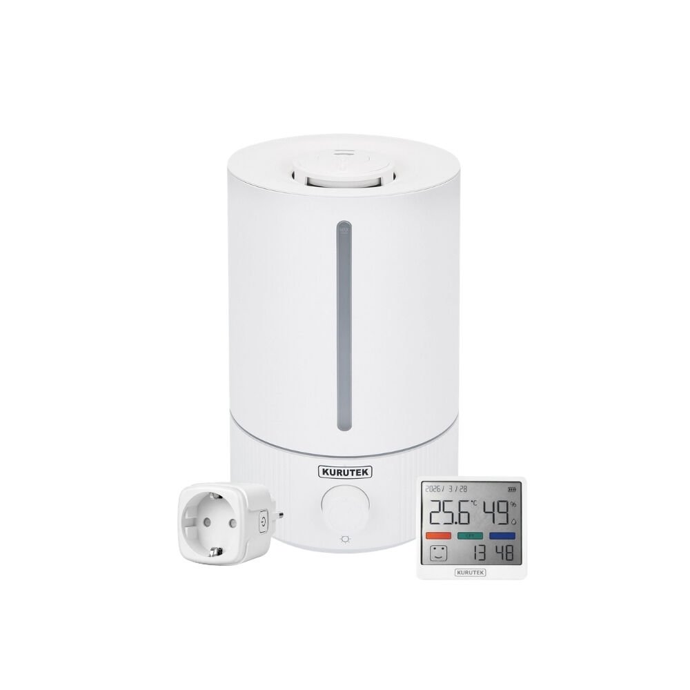 KN5 - 5 L Ultrasonik Hava Nemlendirici + MBS-16 Nem ve Sıcaklık Ölçer Termometre + Akıllı Priz WiFi 16A 3680W