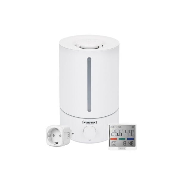 KN5 - 5 L Ultrasonik Hava Nemlendirici + MBS-16 Nem ve Sıcaklık Ölçer Termometre + Akıllı Priz WiFi 16A 3680W