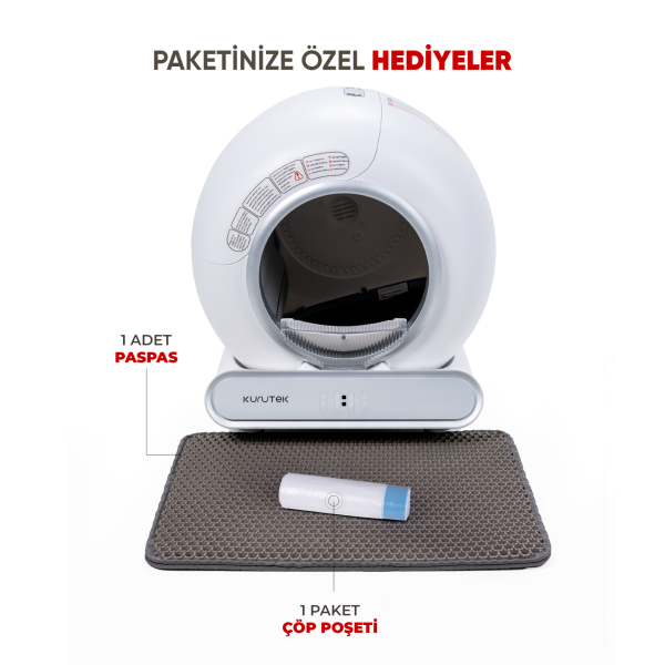 KURUTEK CAT-65 Akıllı Kedi Tuvaleti | Otomatik Temizleme