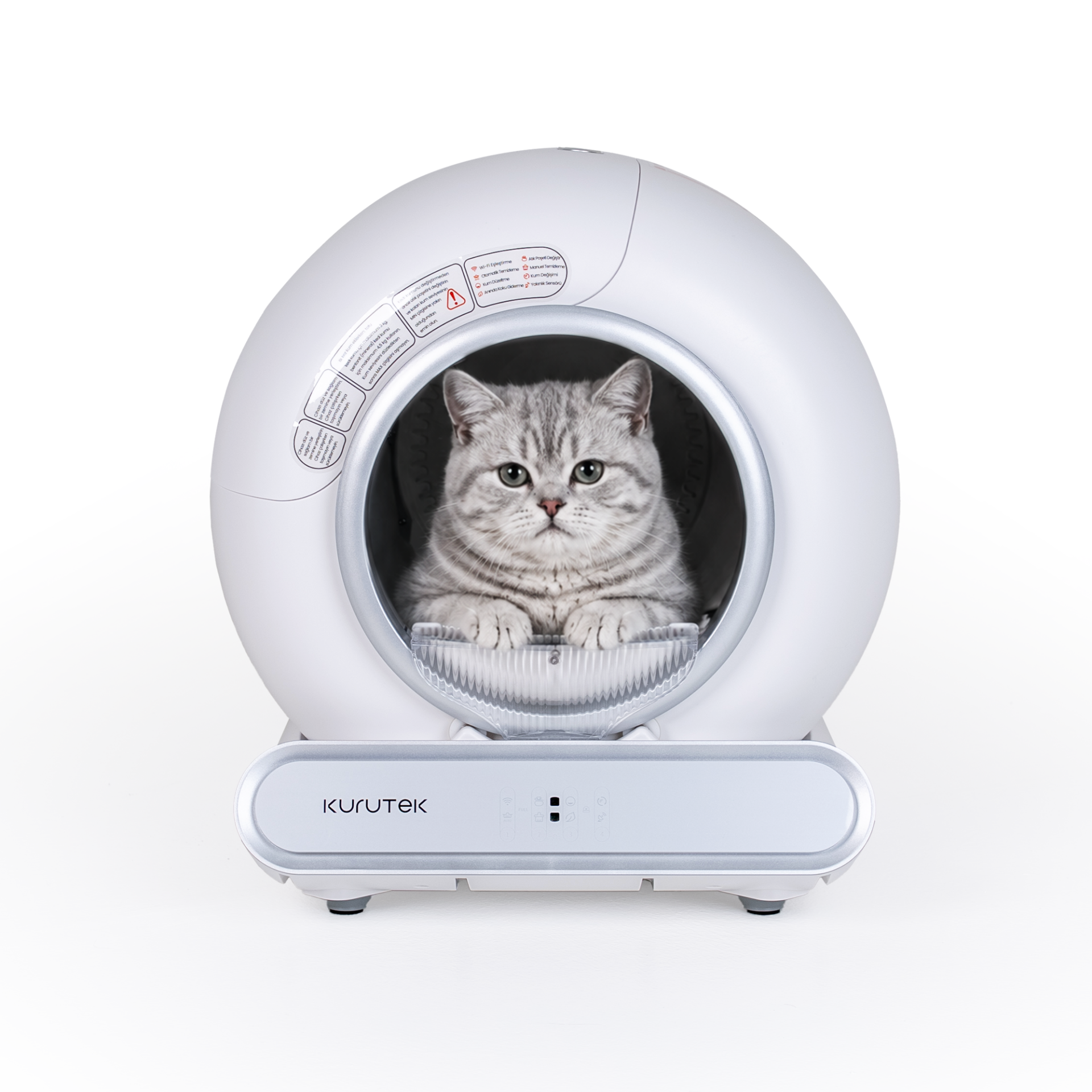 KURUTEK CAT-65 Akıllı Kedi Tuvaleti | Otomatik Temizleme
