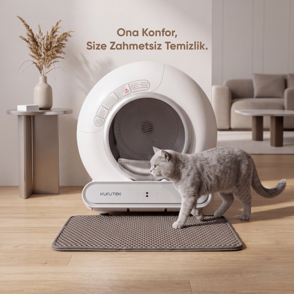 KURUTEK CAT-65 Akıllı Kedi Tuvaleti | Otomatik Temizleme
